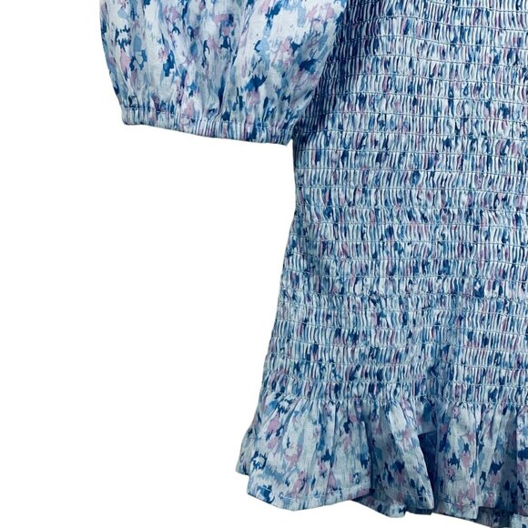 HEARTLOOM boho Puff Sleeve Square Neck Floral Smocked Blouse - Picture 9 of 14